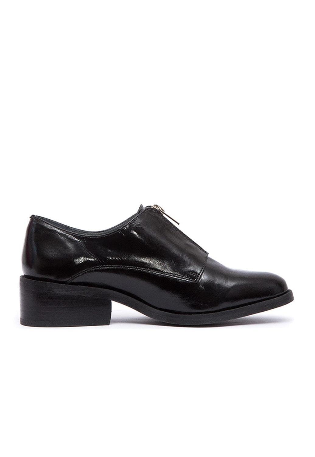 Zapato Mujer De Cuero Leonor Negro C1-0
