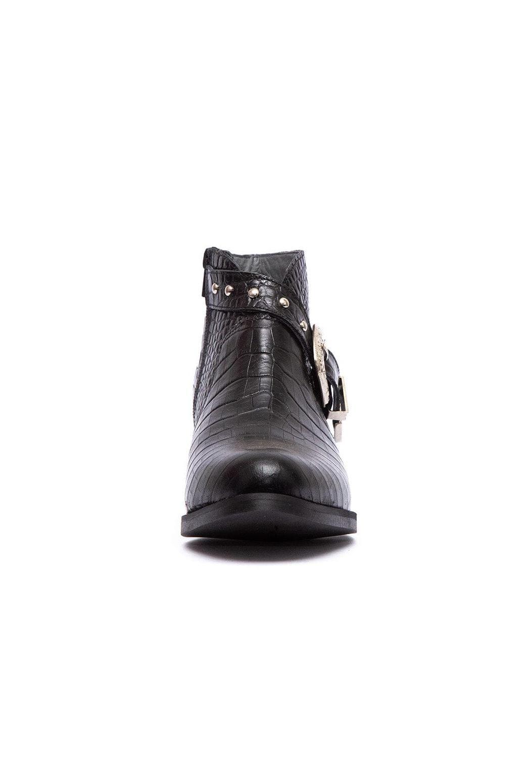 Botin Mujer De Cuero Berta Negro C4-2
