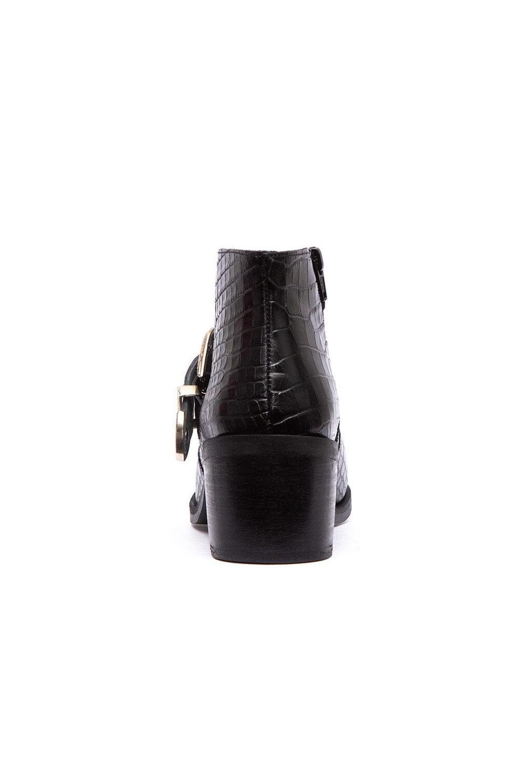 Botin Mujer De Cuero Berta Negro C4-4