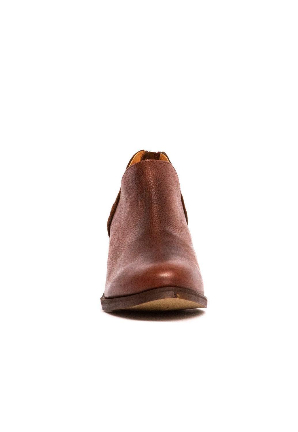 Botin Mujer De Cuero Vinago Café C33-2