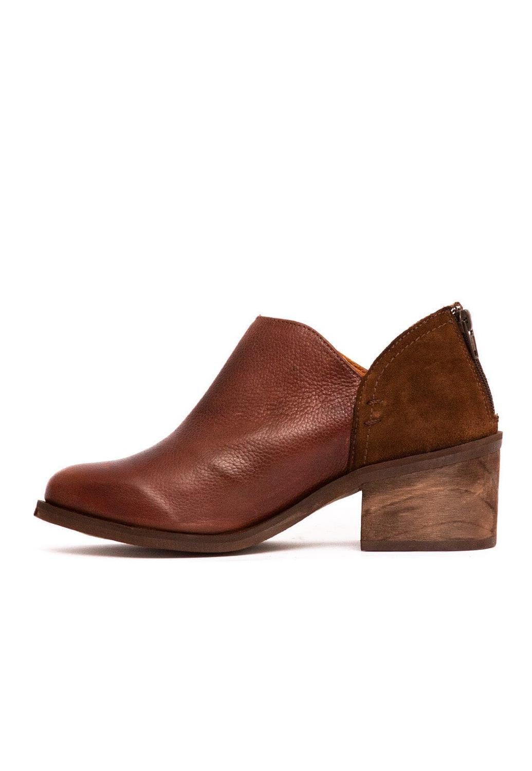 Botin Mujer De Cuero Vinago Café C33-3