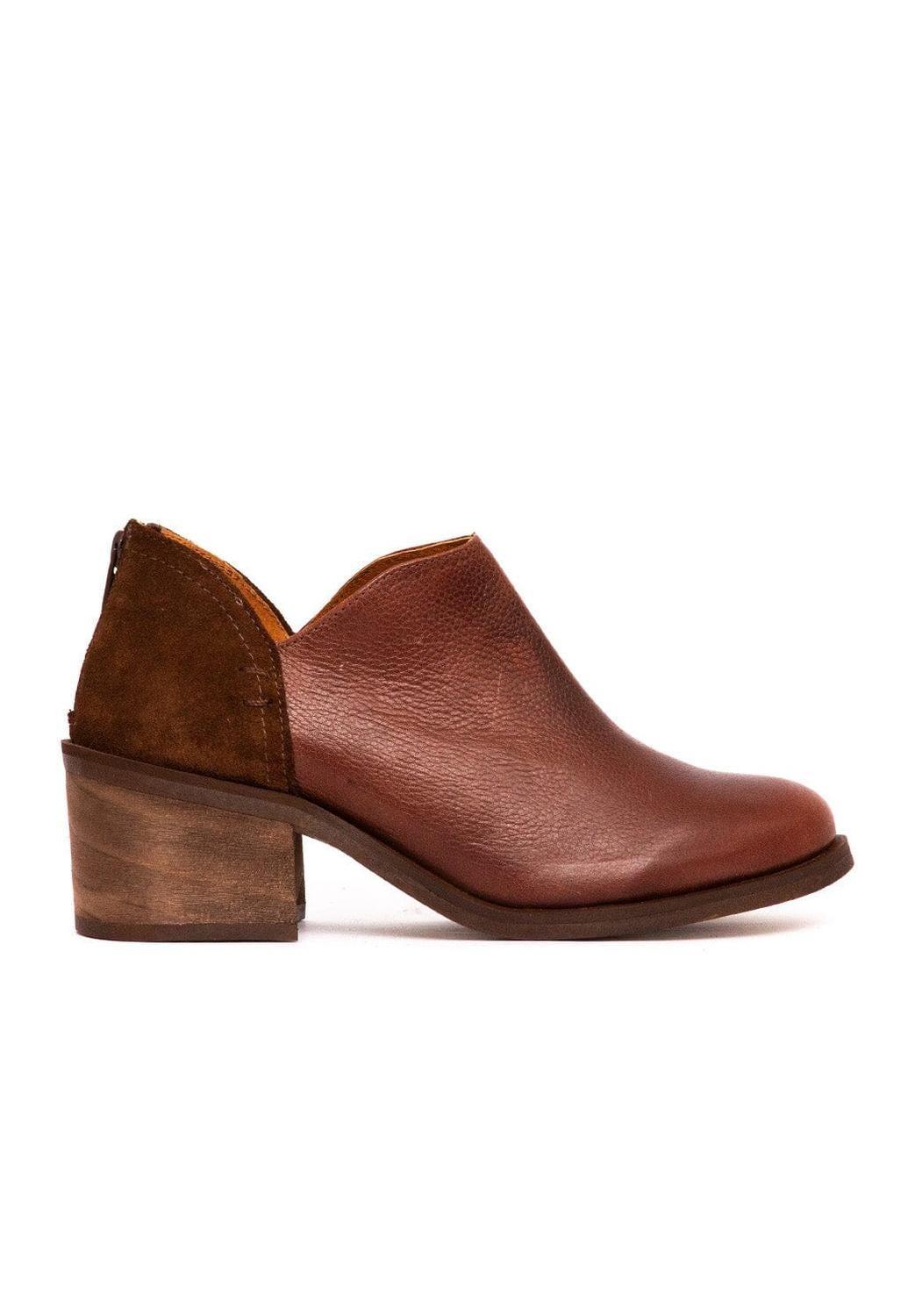 Botin Mujer De Cuero Vinago Café C33-0