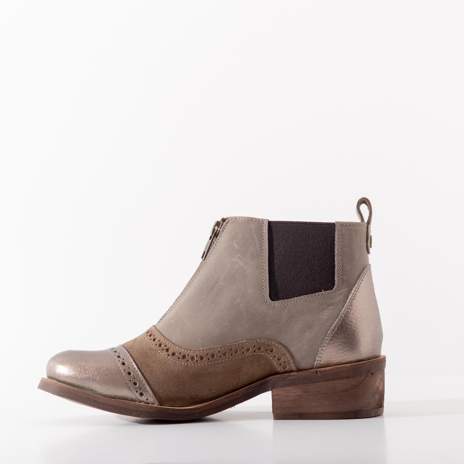Botin Mujer / Diana Taupe Metalico-1