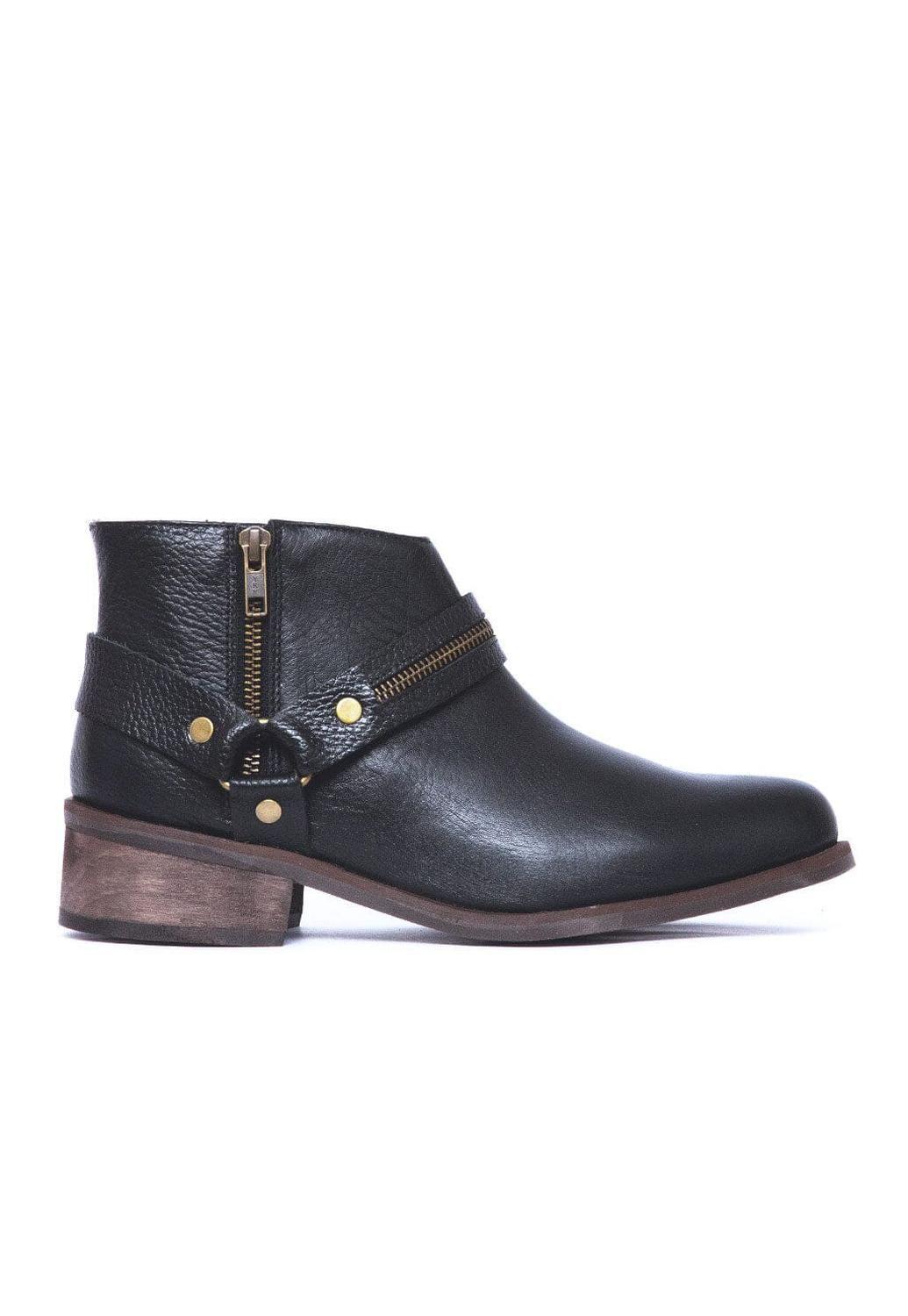 Botin Mujer De Cuero Margot Negro C8-0