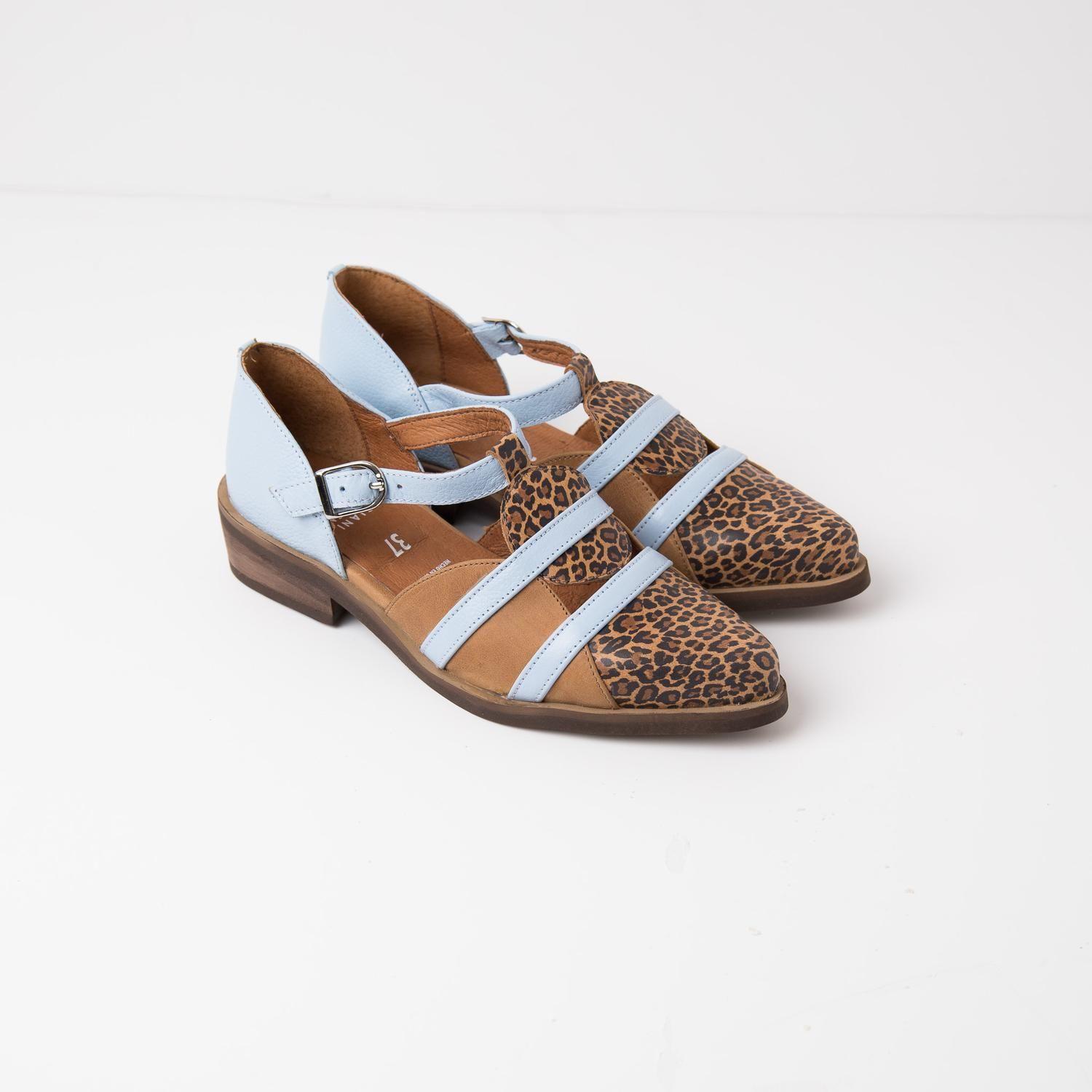 Zapato Mujer / Radal Leopardo Celeste-1