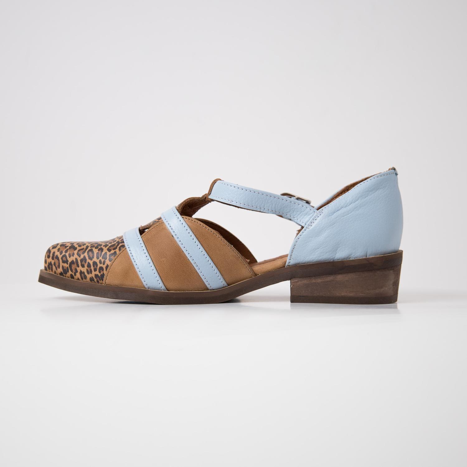 Zapato Mujer / Radal Leopardo Celeste-2