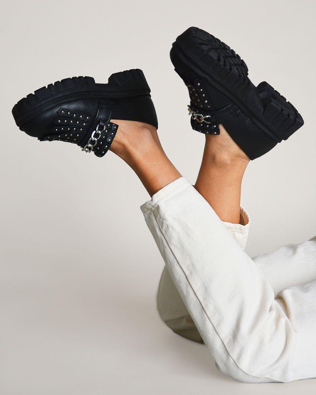 Mocasin De Cuero Maqui C1 Negro Giani Dafirenze-1