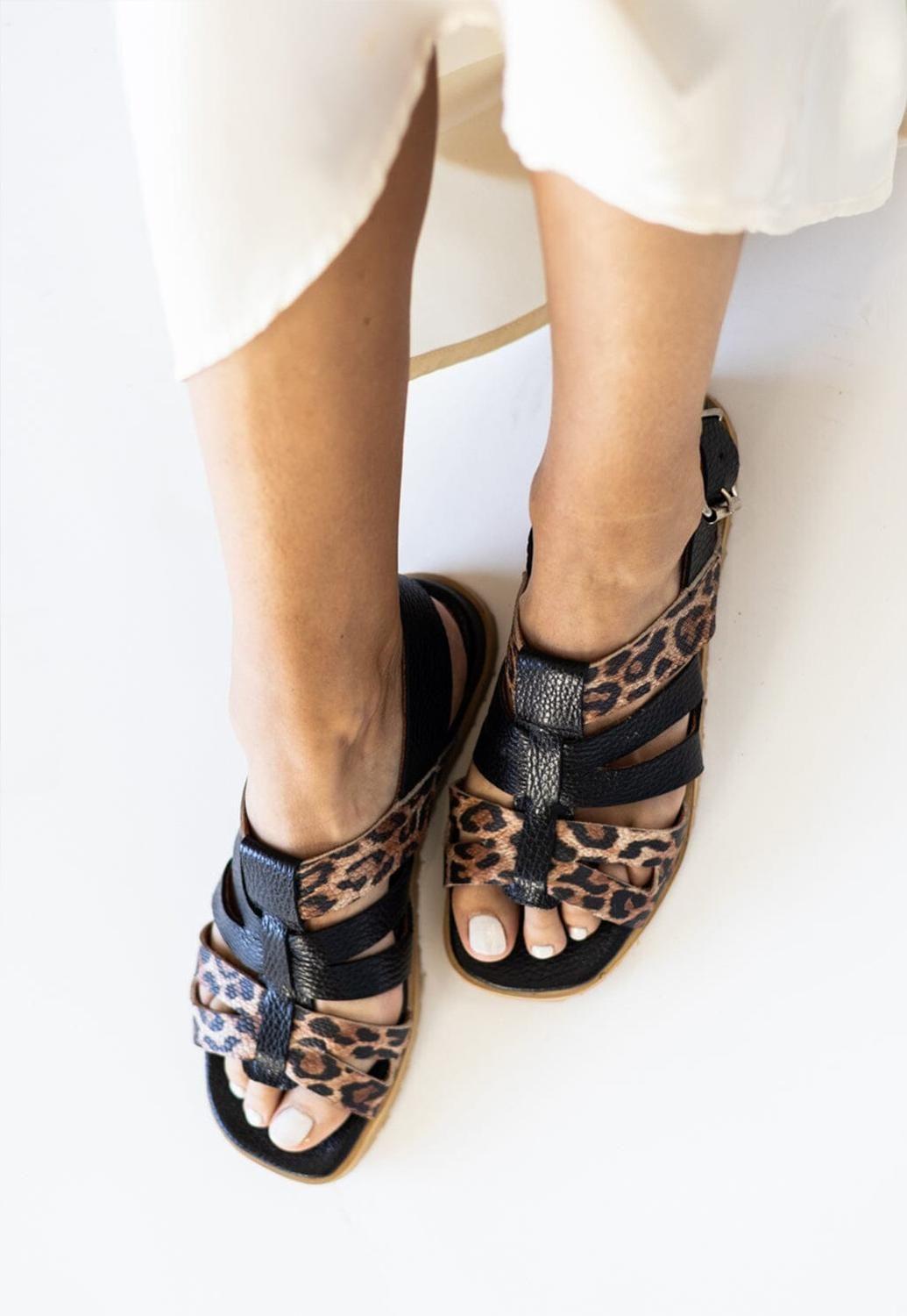 Sandalia Mujer / Antibes Negro Print-5