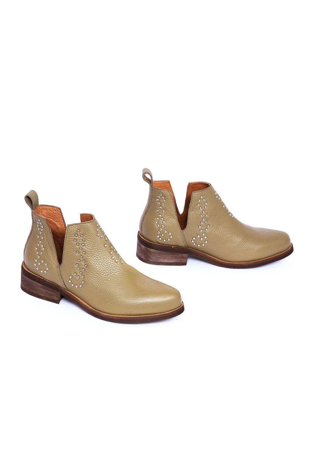 Botin Mujer De Cuero Emilia Verde C8-5