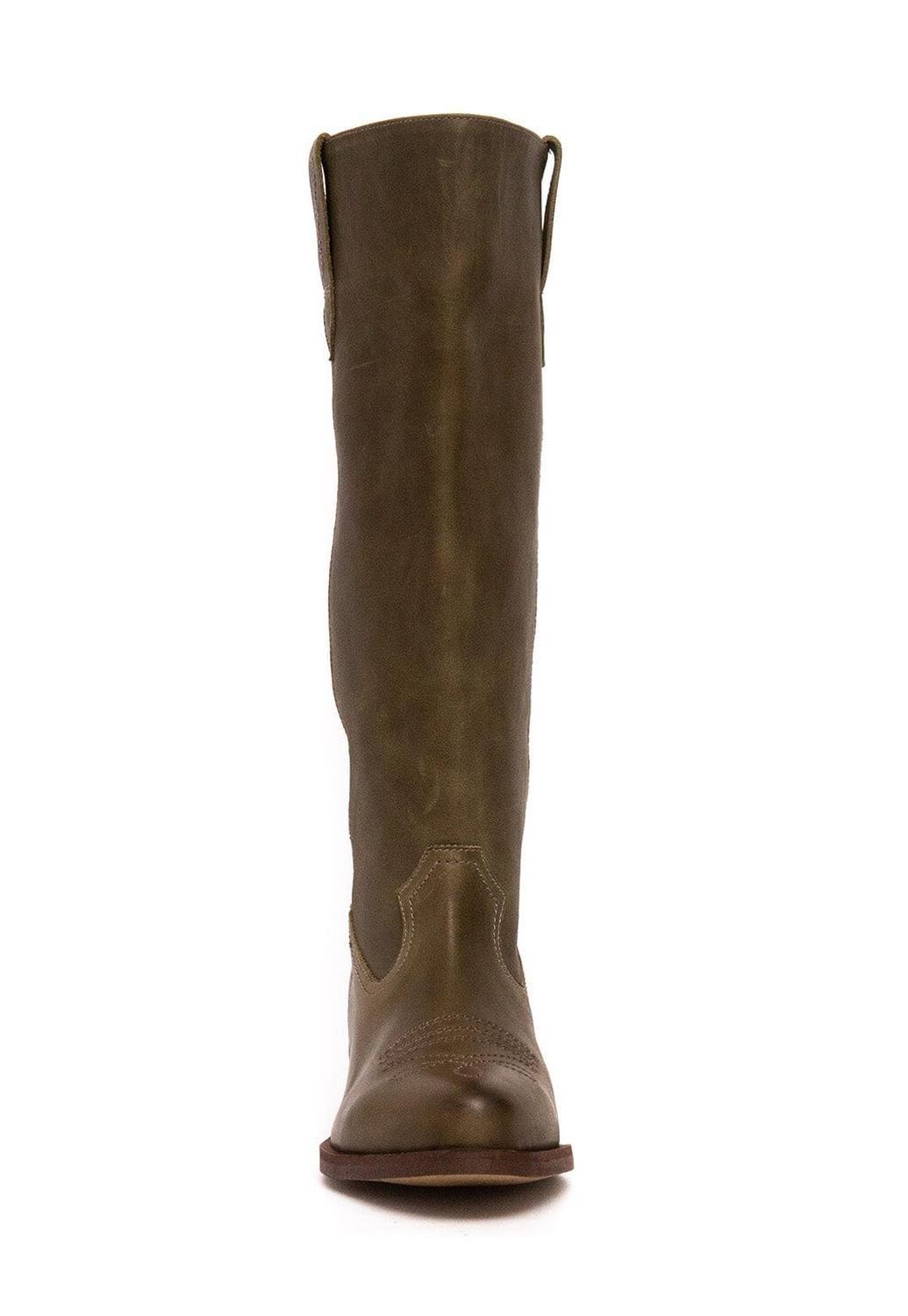 Bota Mujer De Cuero Fatima Verde C3-3