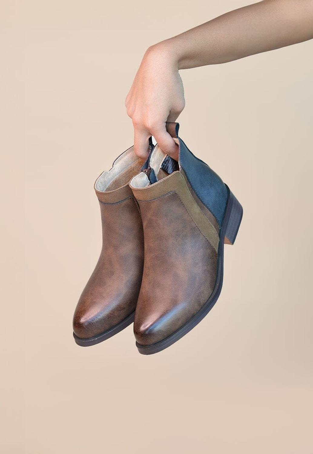 Botin Mujer De Cuero Urogallo Café C31-6