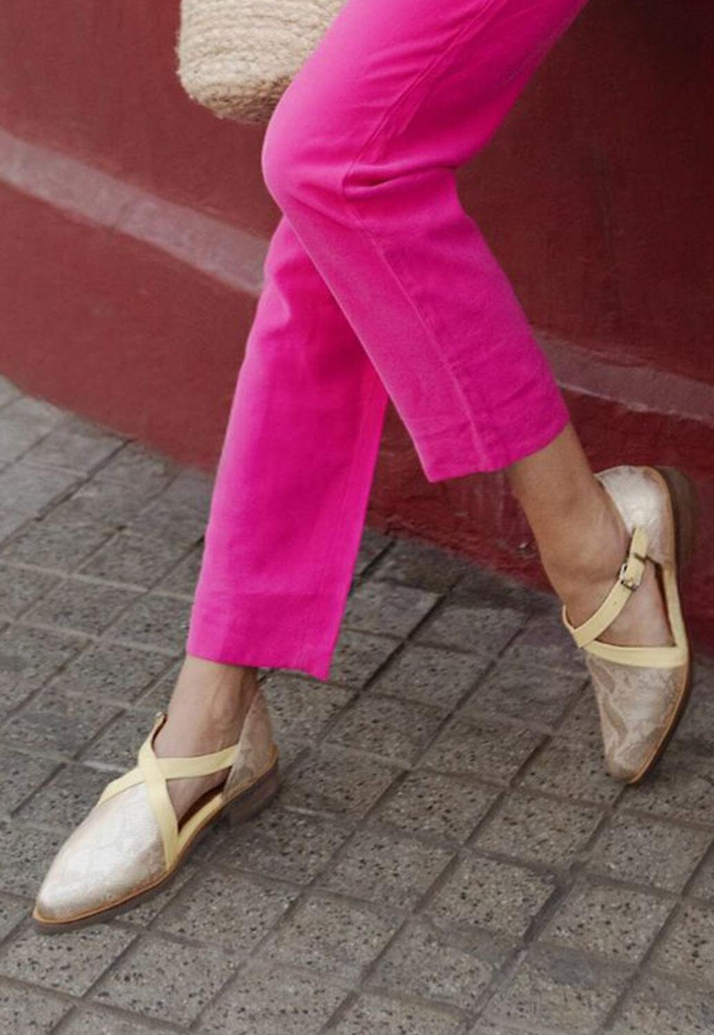 Zapato Mujer / Rauli Metalico Amarillo-5