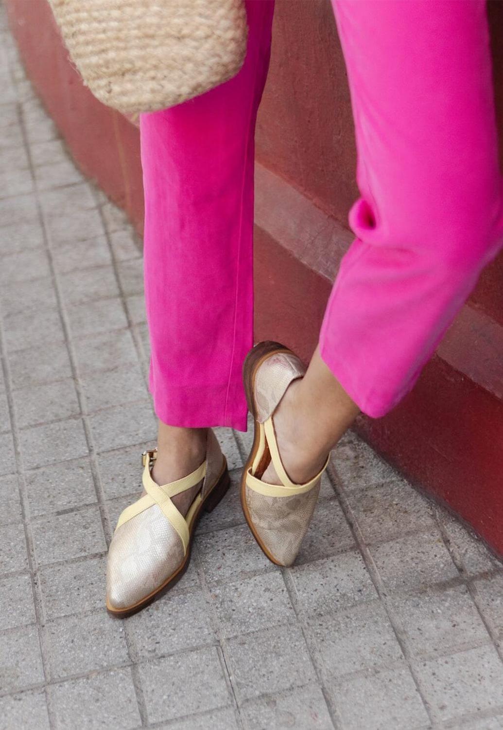 Zapato Mujer / Rauli Metalico Amarillo-6