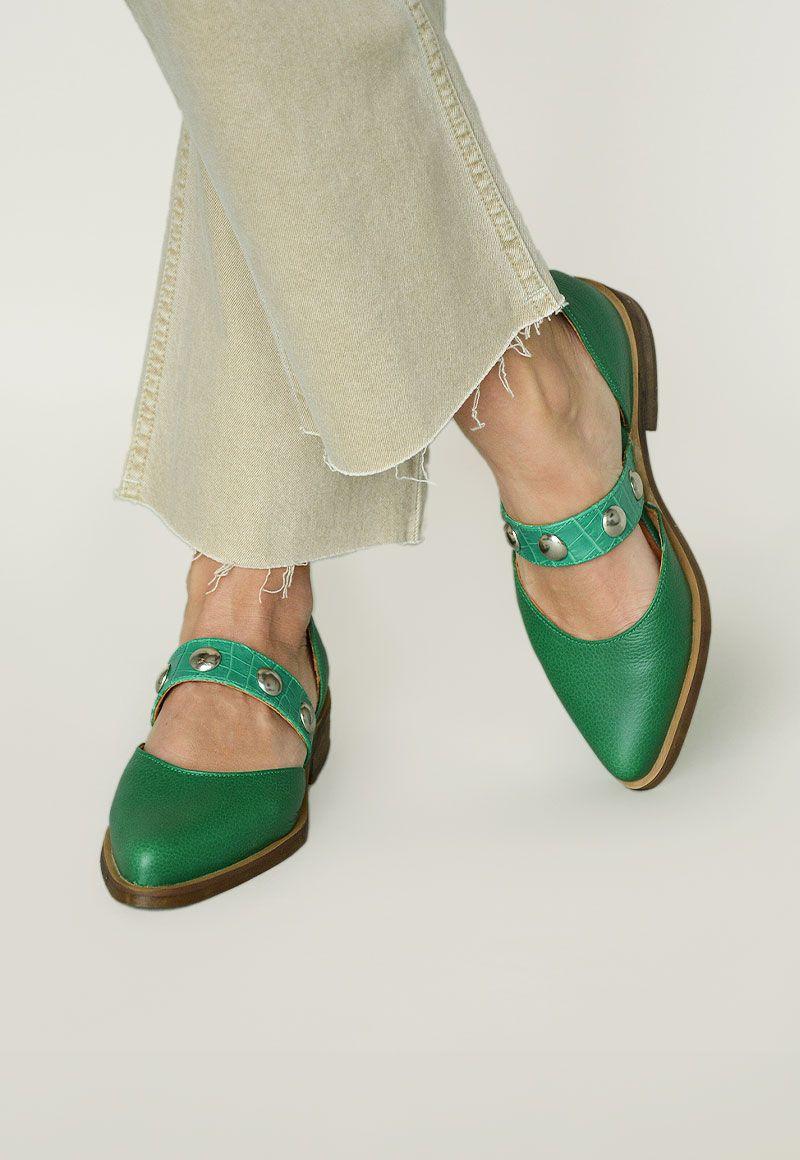 Zapato De Cuero Nandu C24 Verde Giani Dafirenze-1