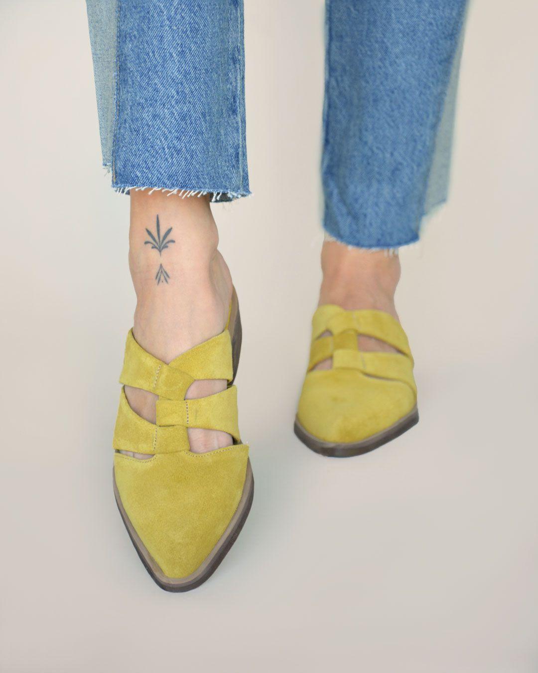 Babucha De Cuero Sequoia C3 Amarillo Giani Dafirenze-1