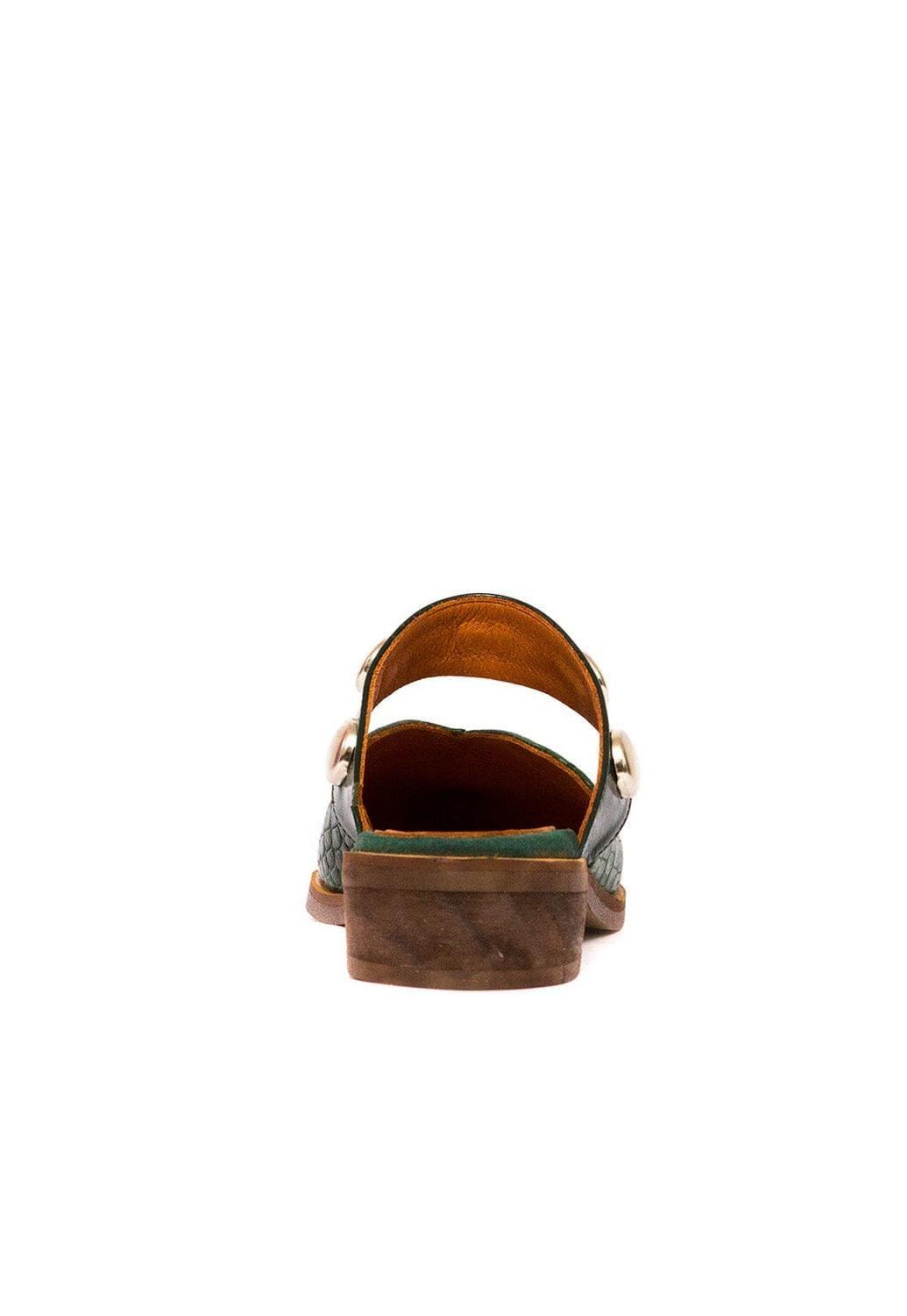 Babucha Mujer De Cuero Pibi Verde C47-3