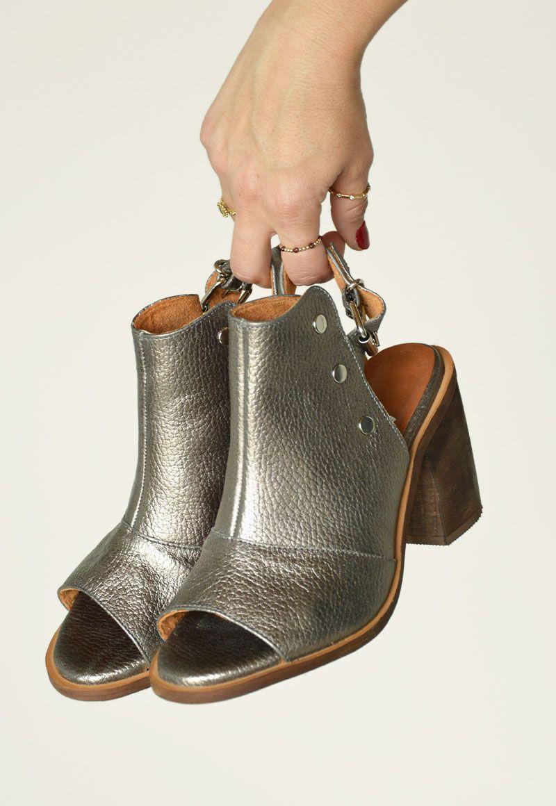 Sandalia De Cuero Eminia C6 Gris Giani Dafirenze-1