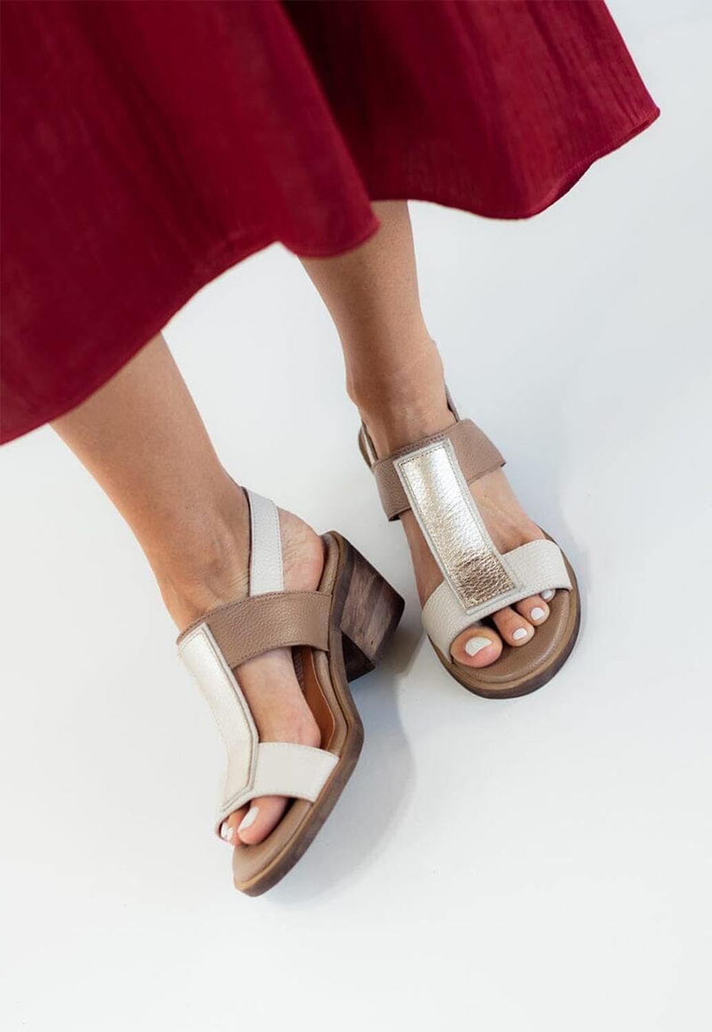 Sandalia Mujer / Esmeralda Beige Café-1