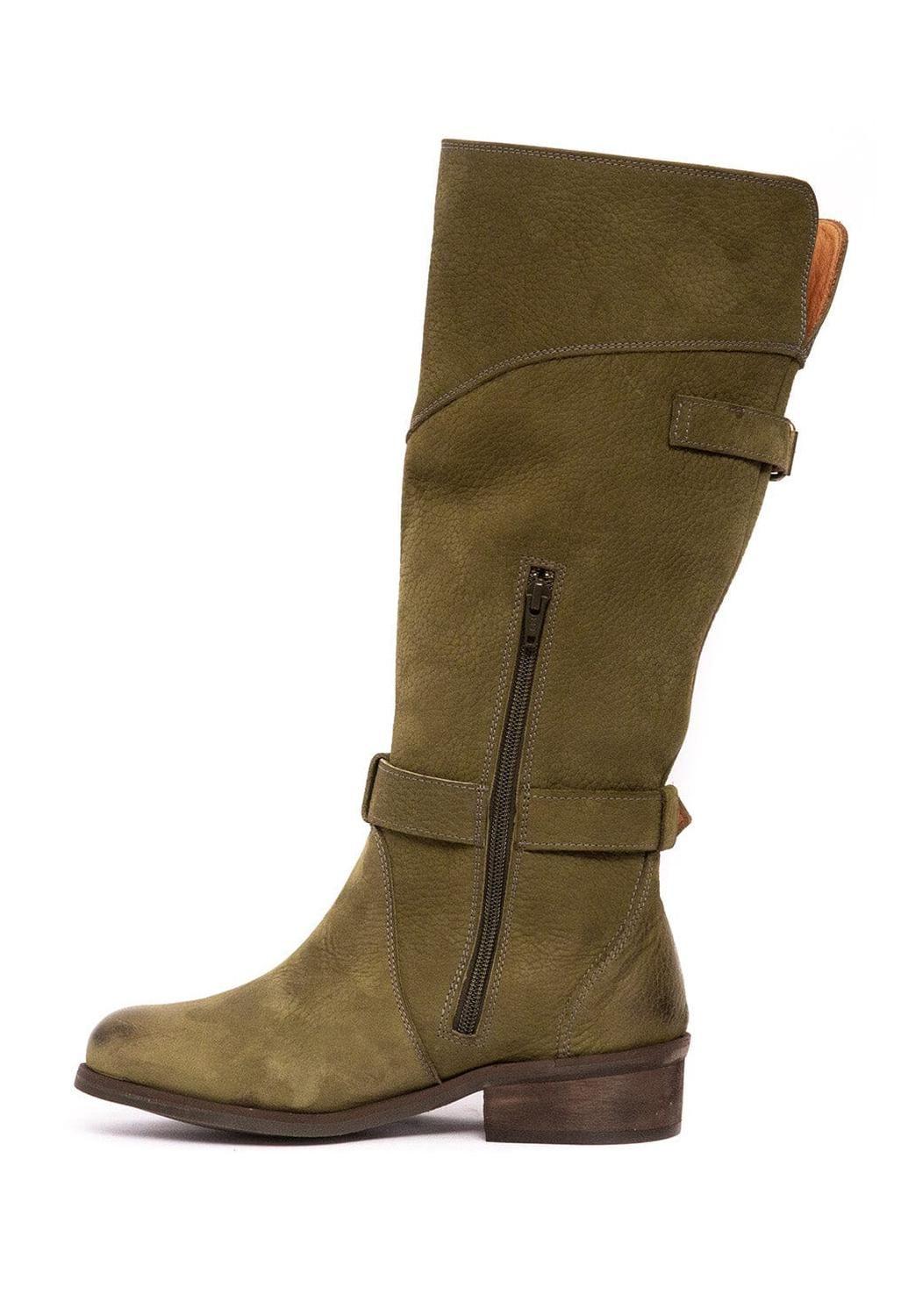 Bota Mujer De Cuero Harriet Verde C3-3
