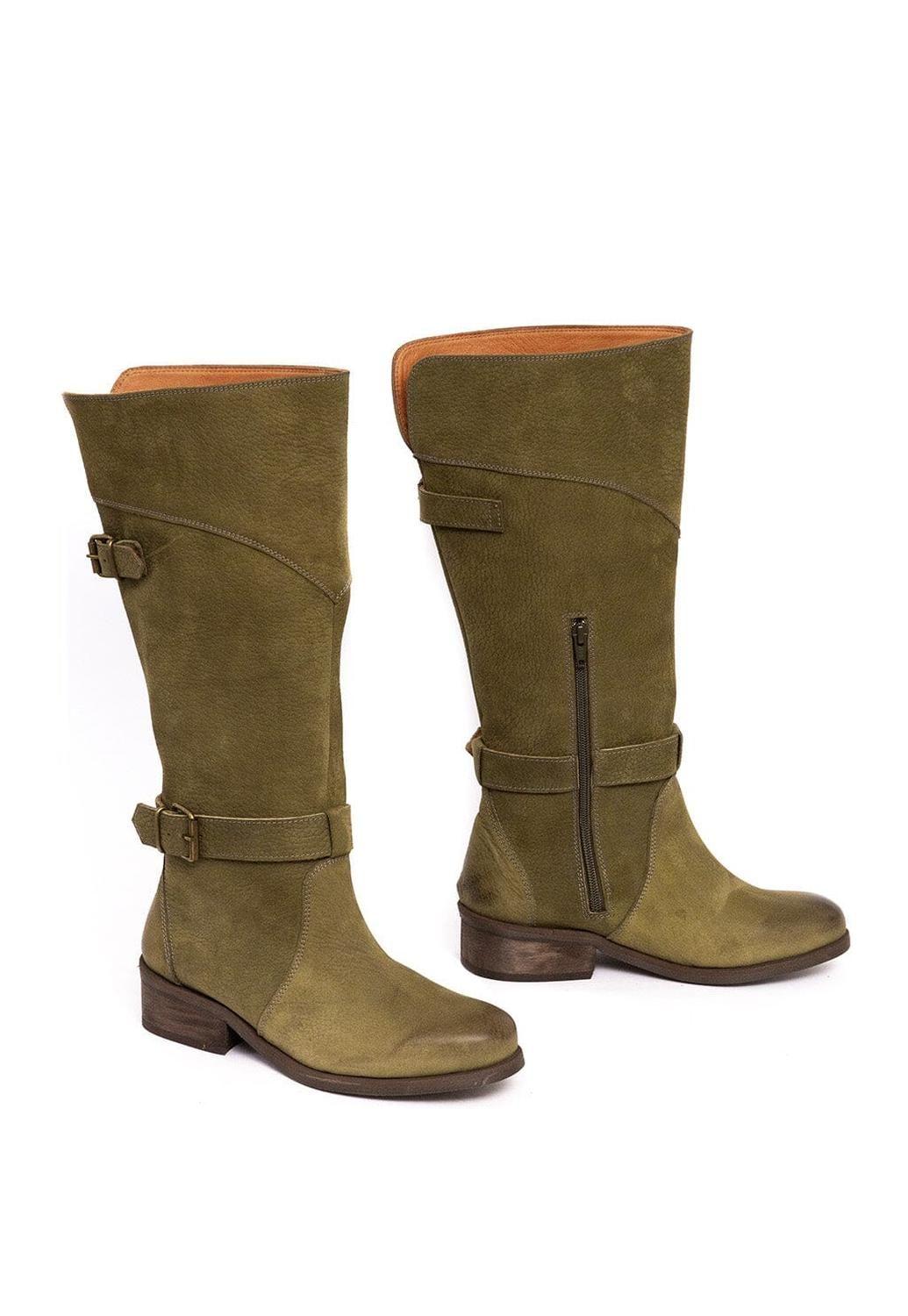 Bota Mujer De Cuero Harriet Verde C3-5