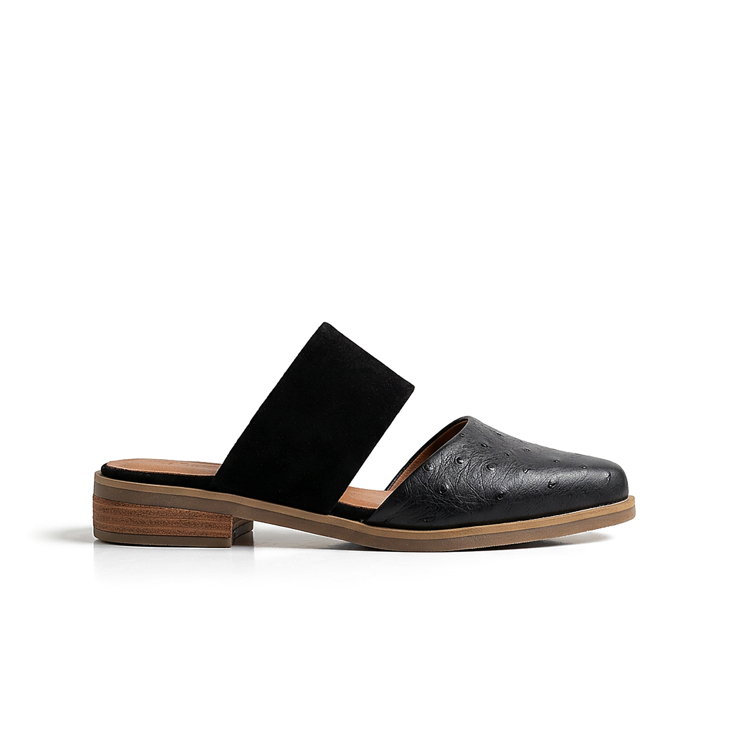 Babucha Mujer Cuero  Gaviota Negro-0