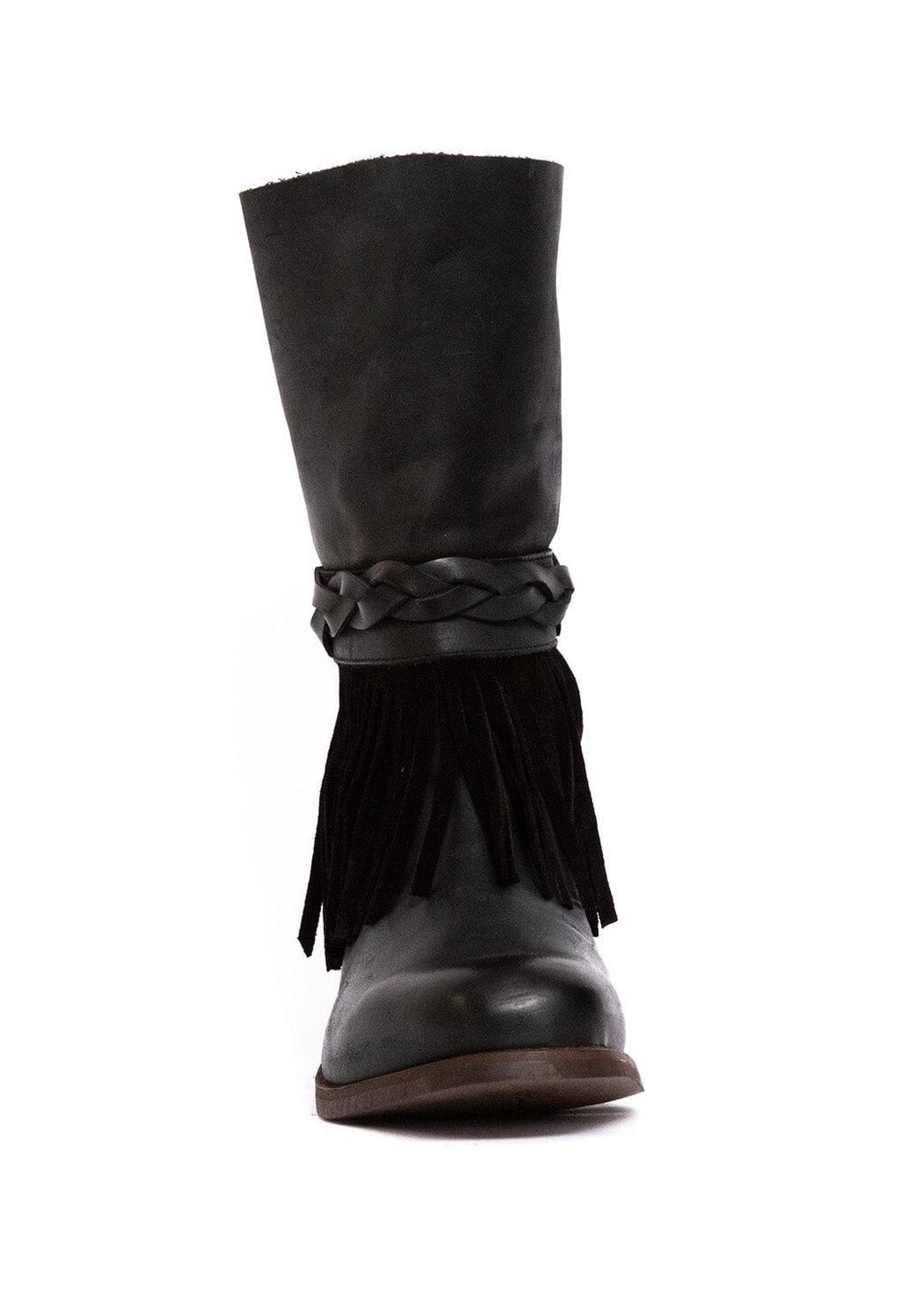 Bota Mujer De Cuero Teodora Negro C1-2
