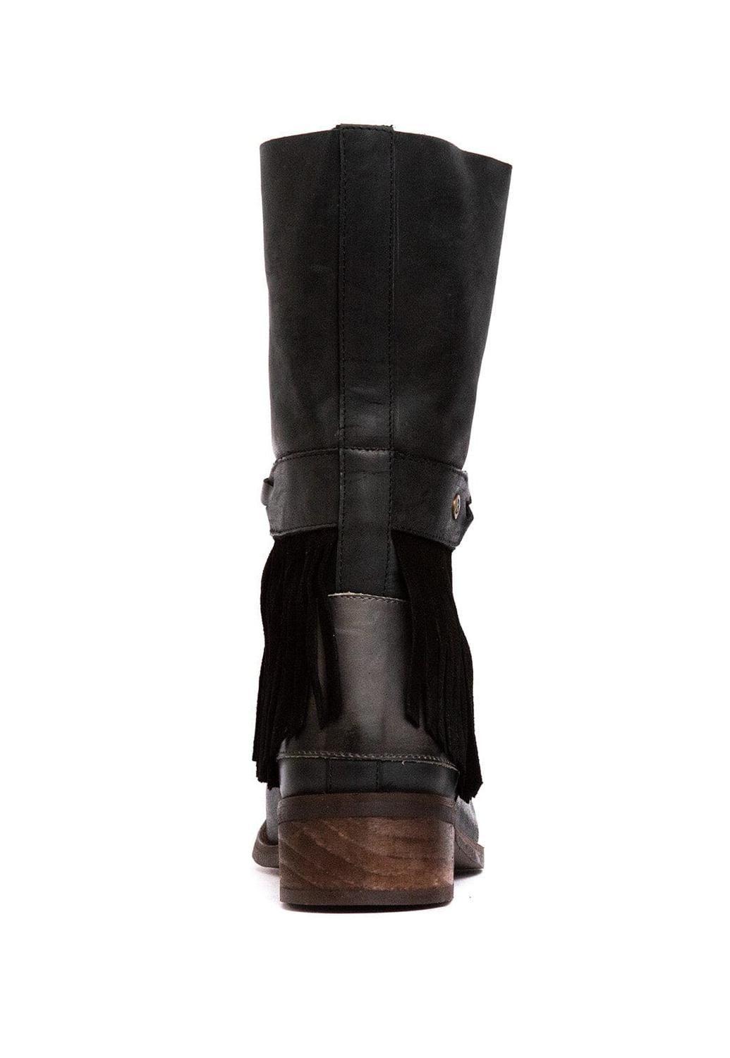 Bota Mujer De Cuero Teodora Negro C1-4