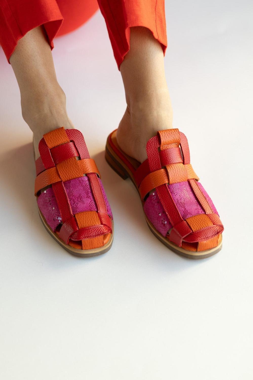 Babucha Mujer / Menfi Naranjo Rojo-0