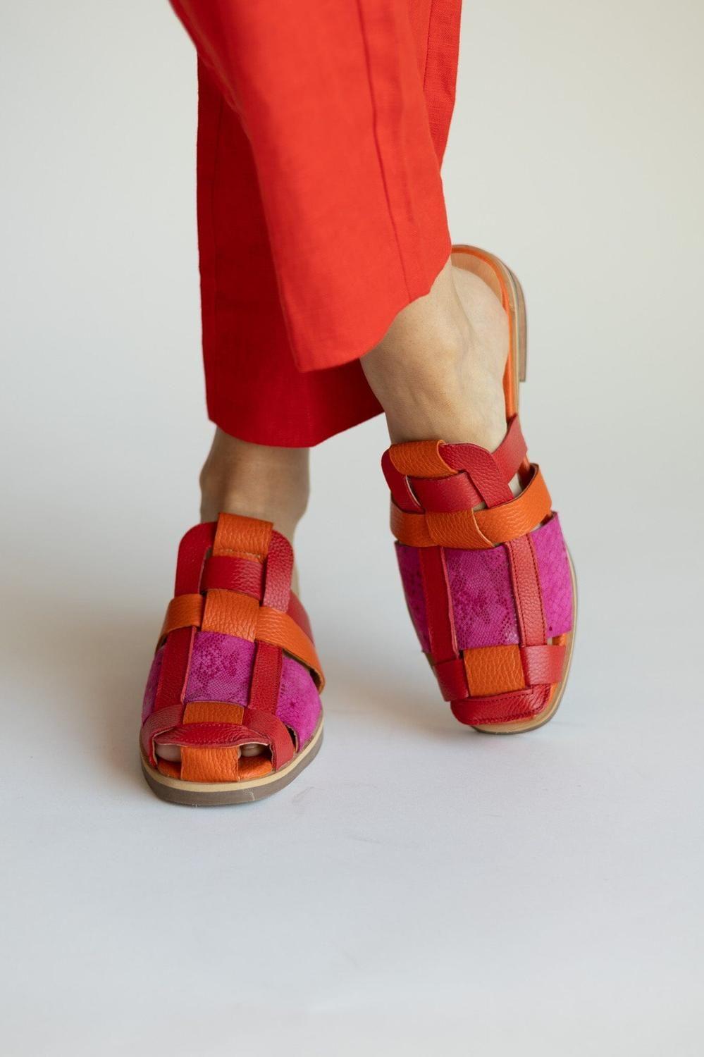 Babucha Mujer / Menfi Naranjo Rojo-6