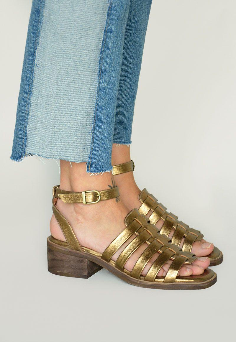 Sandalia De Cuero Catalpa C3 Bronce Giani Dafirenze-1