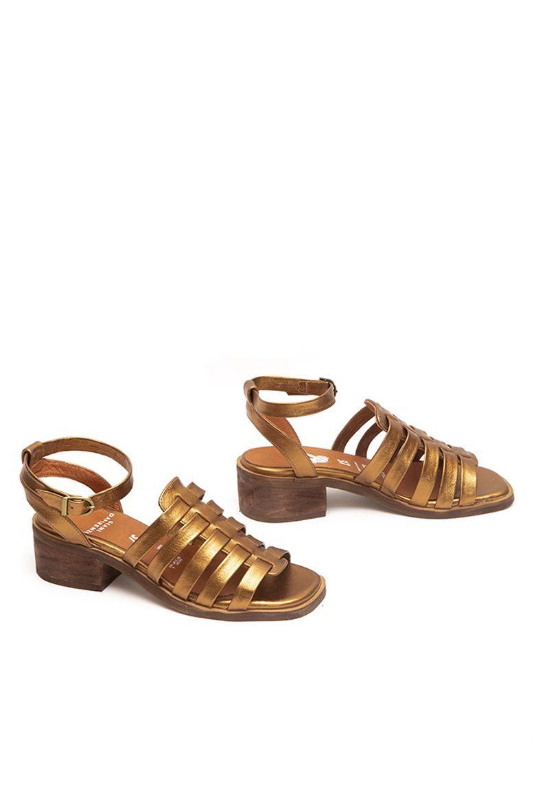 Sandalia De Cuero Catalpa C3 Bronce Giani Dafirenze-2