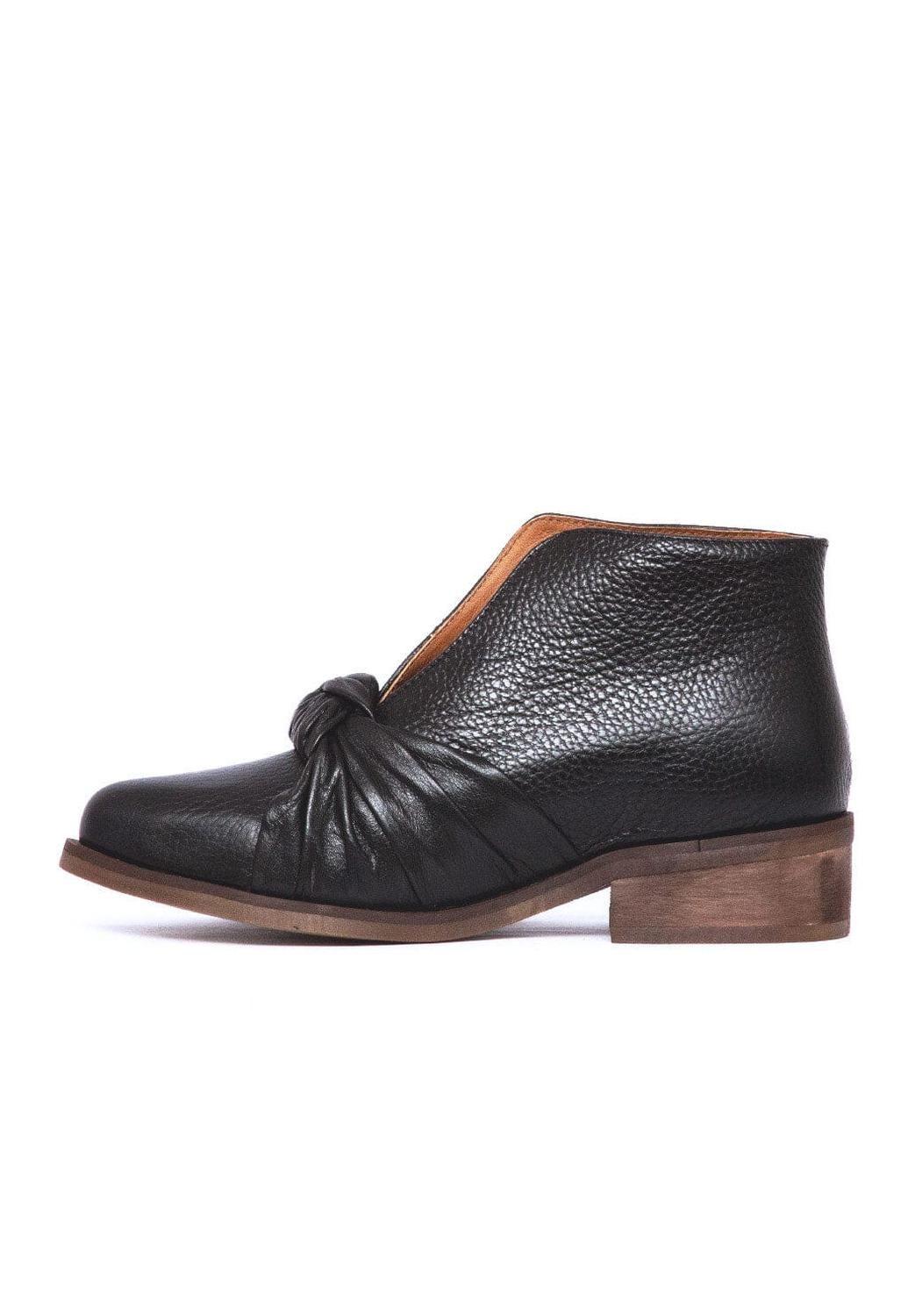 Botin Mujer De Cuero Florence Negro C1-3