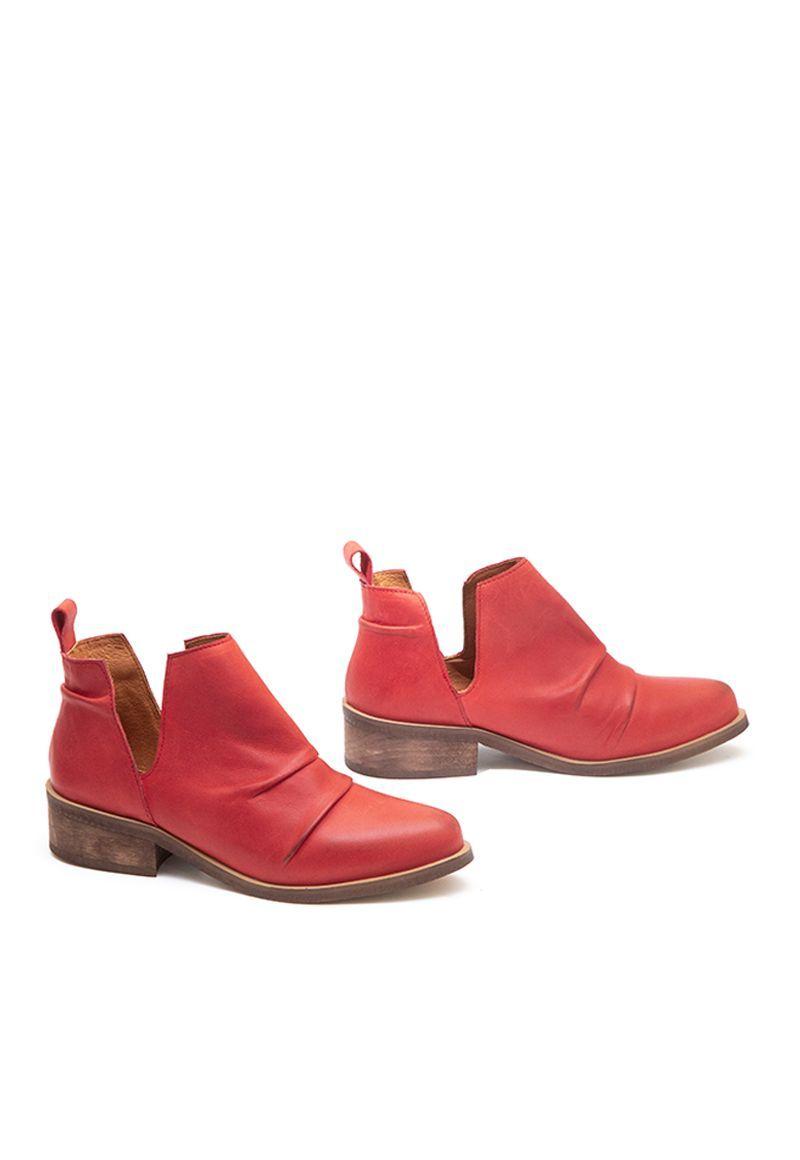 Botin De Cuero Laurel C3 Rojo Giani Dafirenze-2