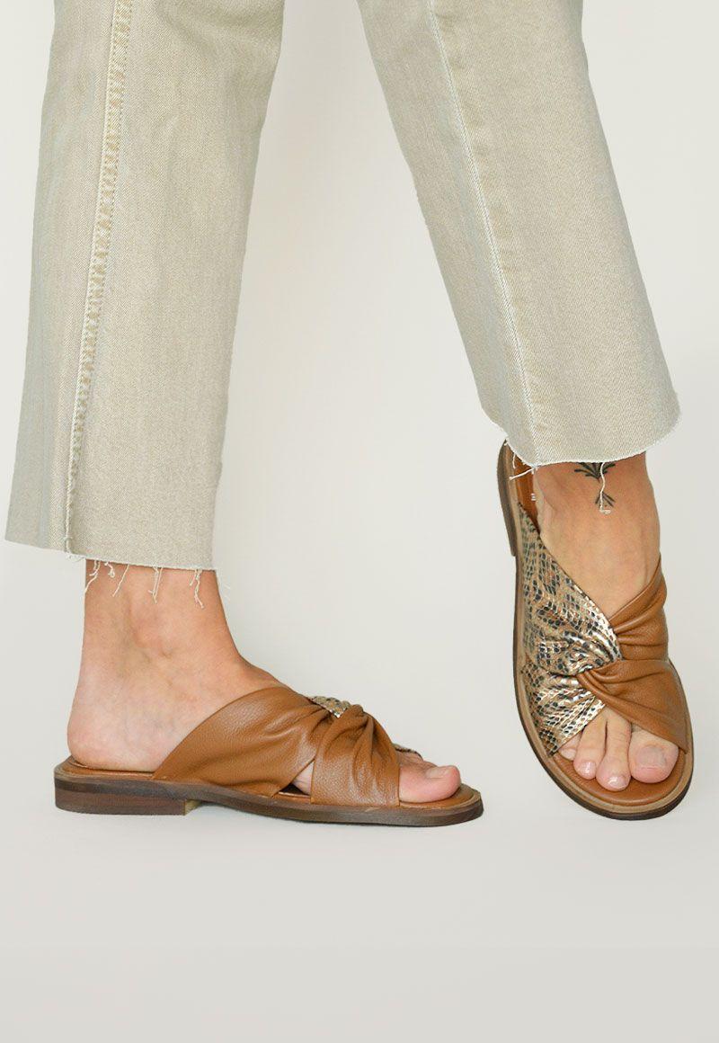 Sandalia De Cuero Marabu C10 Camel Giani Dafirenze-1