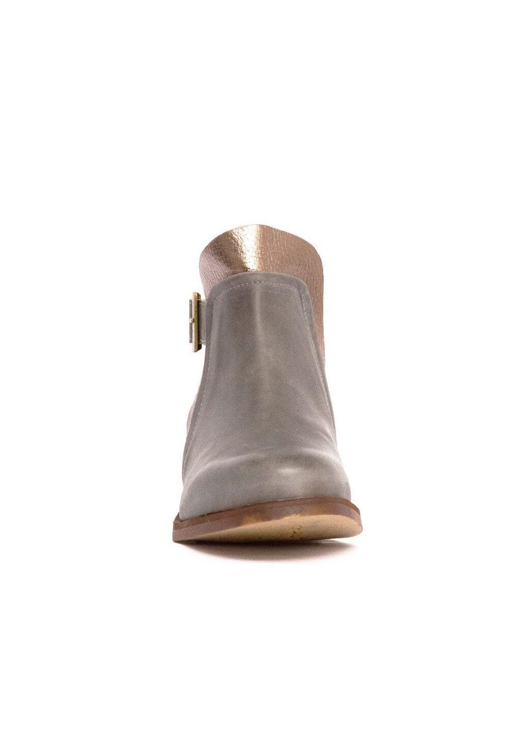 Botin Mujer De Cuero Angu Gris Café C12-2