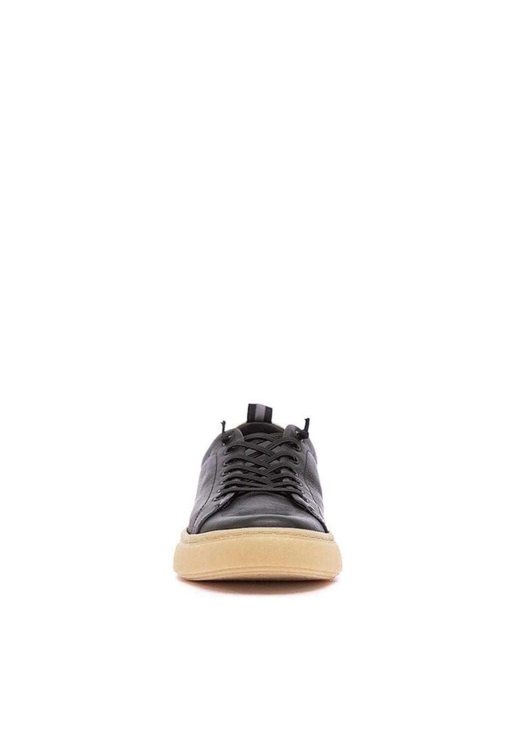 Zapatilla Hombre De Cuero Prat Negro C2-2