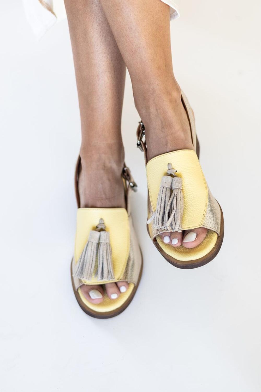 Sandalia Mujer / Sole Amarillo Niquel-6