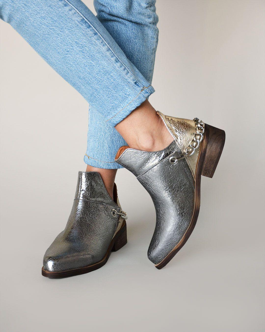 Botin De Cuero Pitao C3 Plateado Giani Dafirenze-1