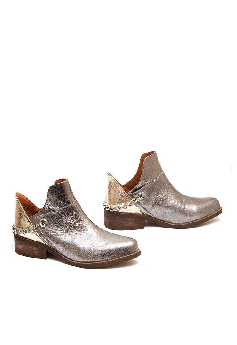 Botin De Cuero Pitao C3 Plateado Giani Dafirenze-2