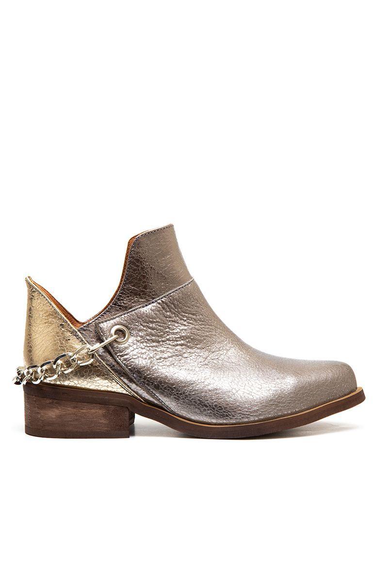 Botin De Cuero Pitao C3 Plateado Giani Dafirenze-4