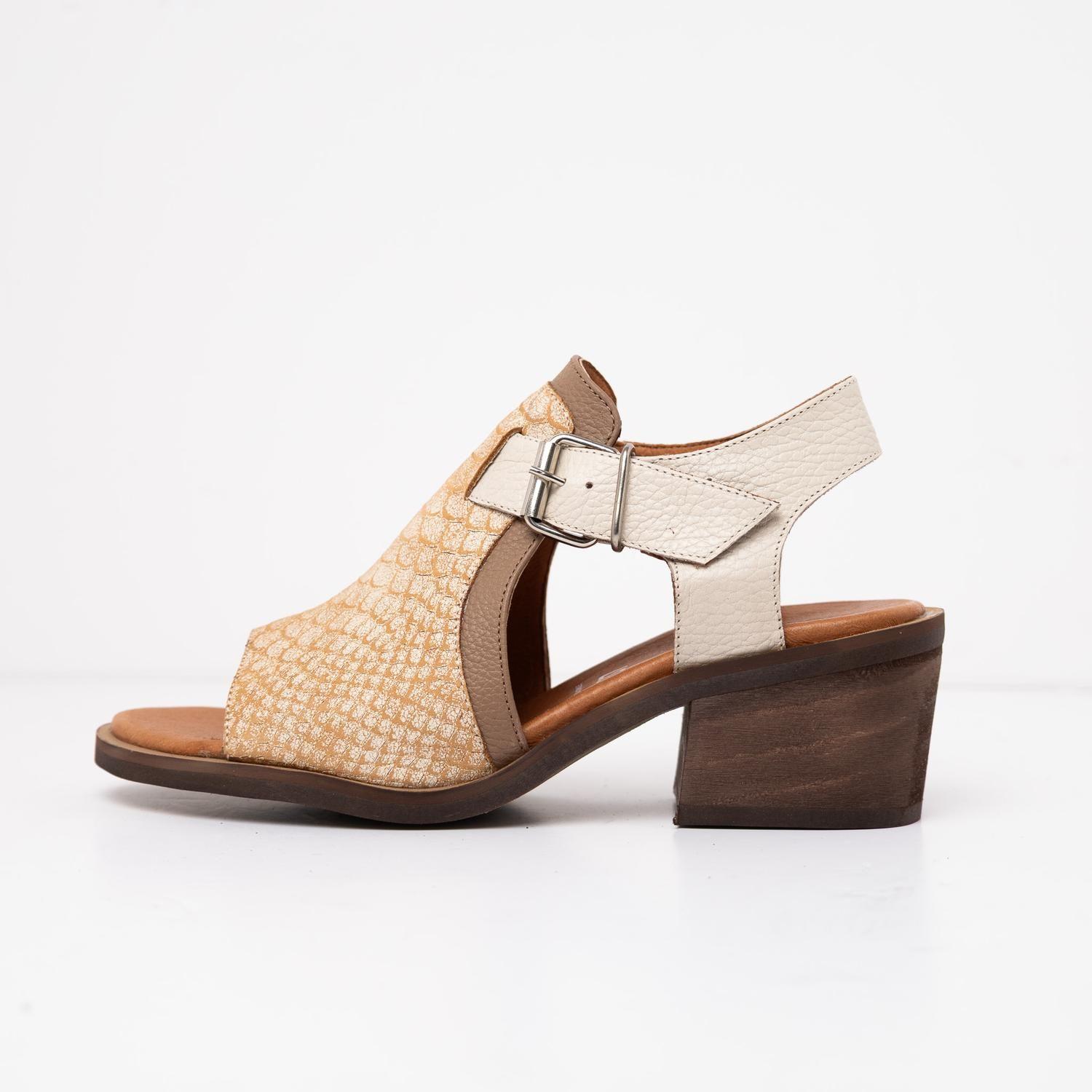 Sandalia Cuero Mujer Guanay Beige-2