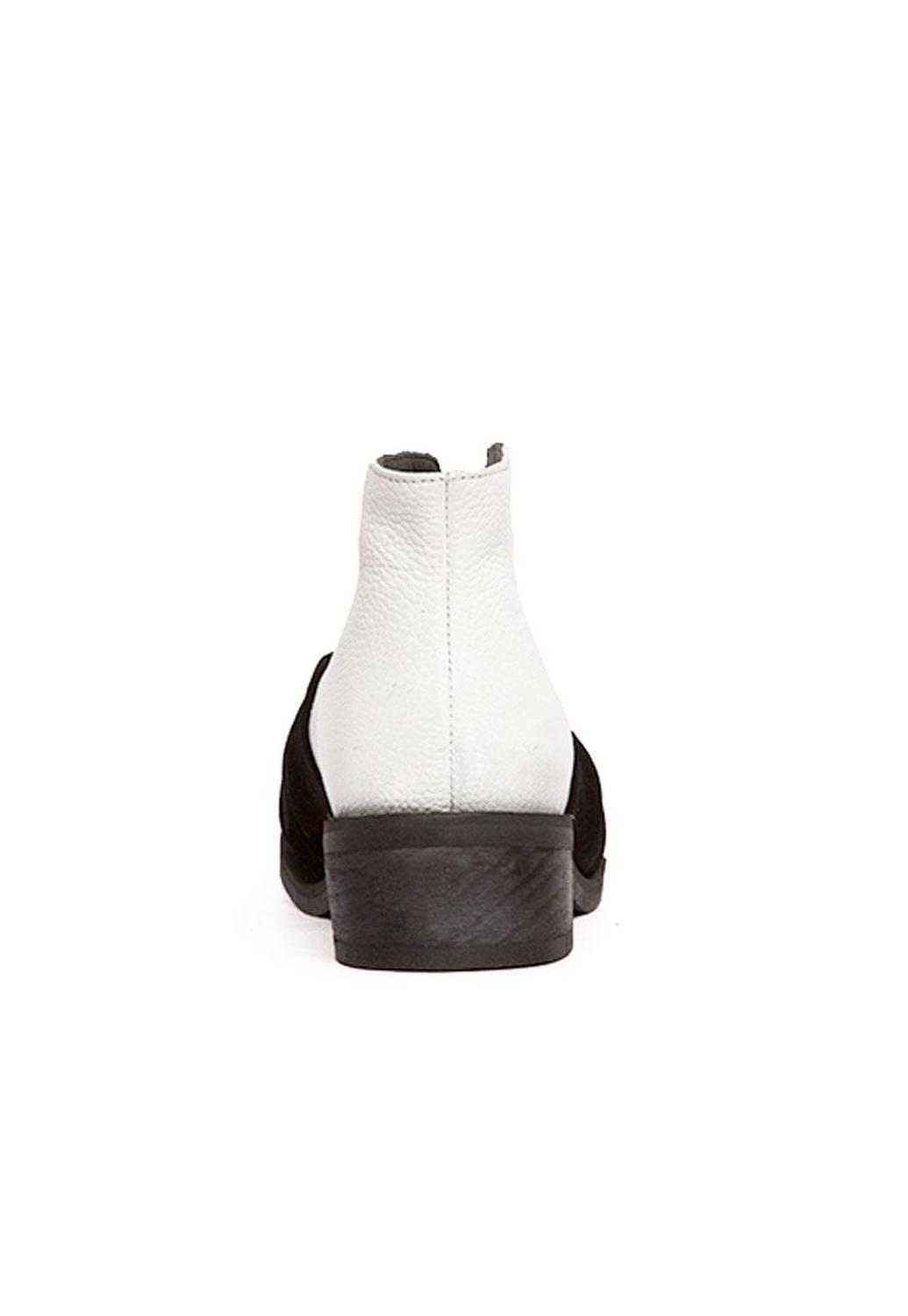 Botin Mujer De Cuero Florence Blanco Negro C4-4
