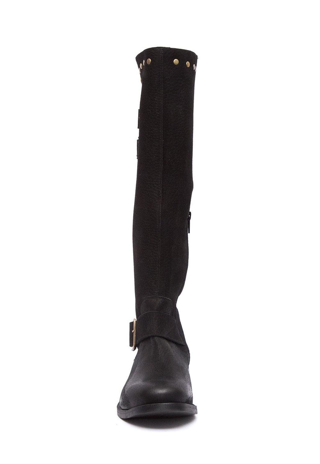 Bota Mujer De Cuero Carpintero Negro C19-2
