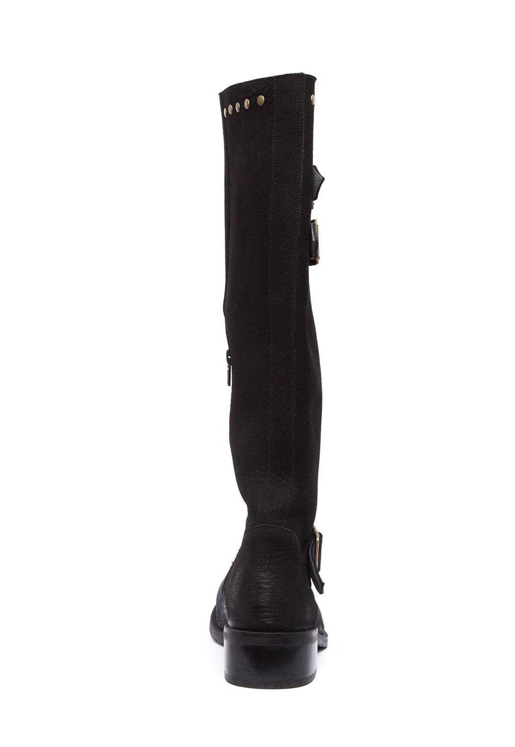 Bota Mujer De Cuero Carpintero Negro C19-4