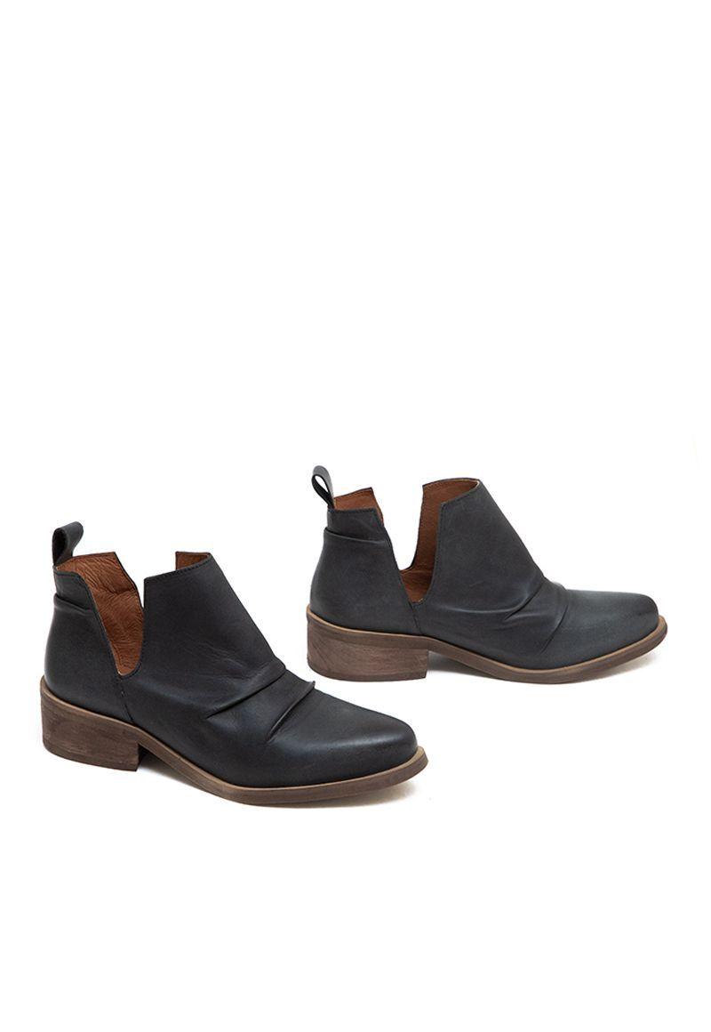 Botin De Cuero Laurel C1 Negro Giani Dafirenze-2