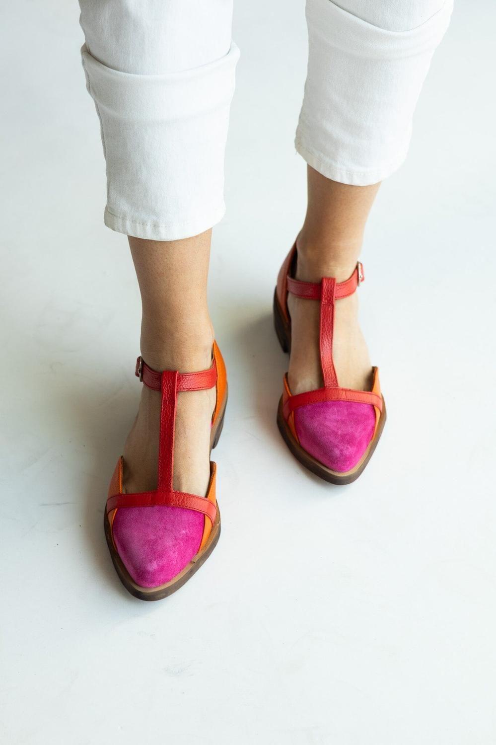 Zapato Mujer / Pomarino Fucsia Naranjo-5