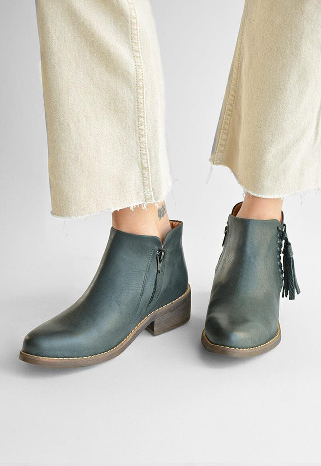 Botin Mujer De Cuero Virginia Negro C1-5