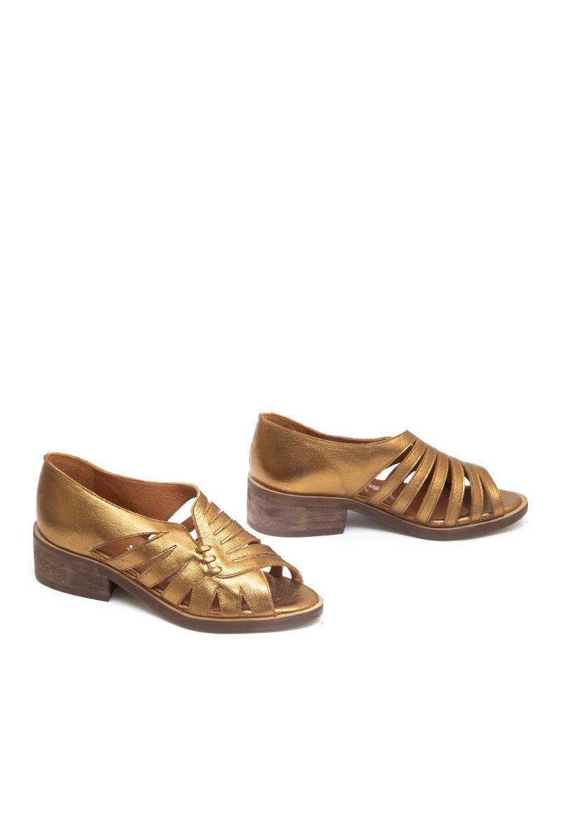 Sandalias De Cuero Mielero C6 Bronce Giani Dafirenze-2