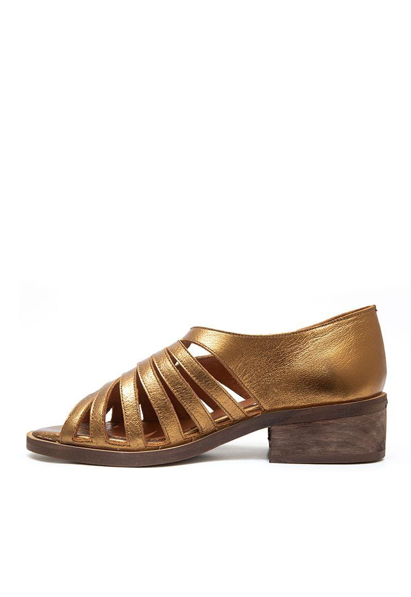 Sandalias De Cuero Mielero C6 Bronce Giani Dafirenze-4