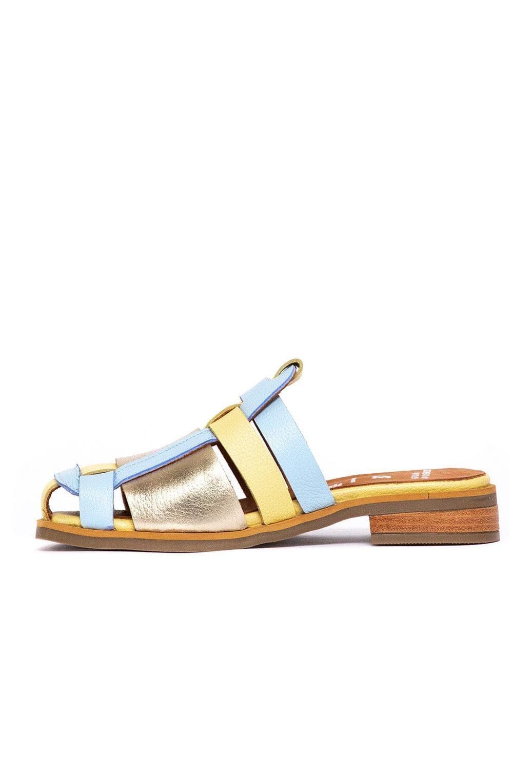 Babucha Mujer / Menfi Amarillo Celeste-3